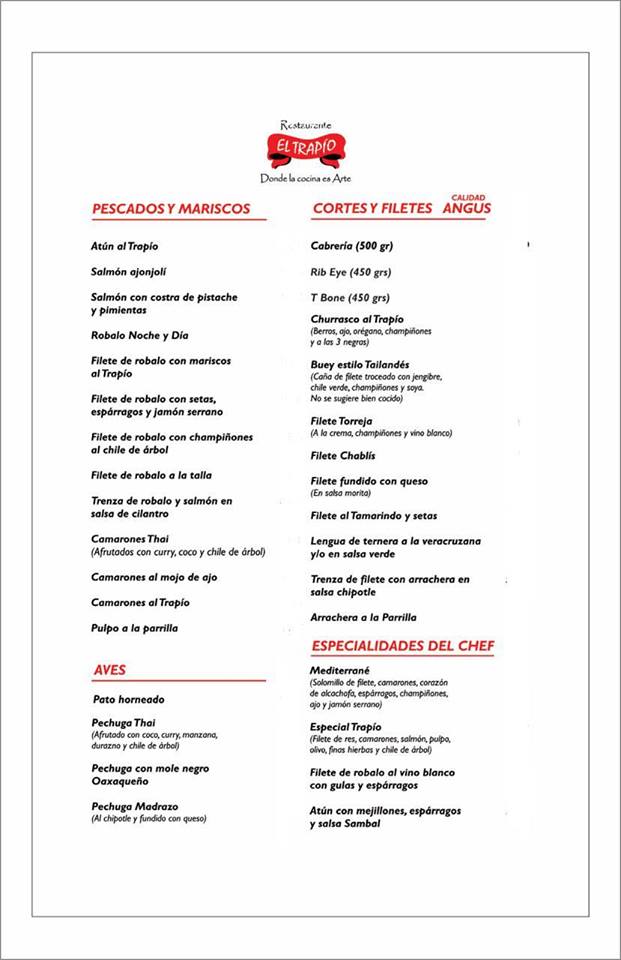 El Trapio Menu - Image 1